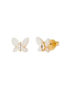 kate spade new york Social Butterfly Mini Stud Earrings Kate Spade Jewelry Kate Spade New York, Gift Inspo, Mini Studs, Social Butterfly, Gold Crystal, Cream And Gold, Kate Spade New York, Kate Spade, Jewelry Accessories