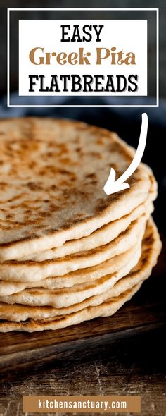 flatbreads stacked on top of each other with text overlay