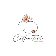 the logo for cotton tail baby shop, with an image of a rabbit's head