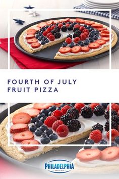 the fourth of july fruit pizza is ready to be eaten