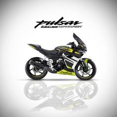 a yellow and black motorcycle on a white background