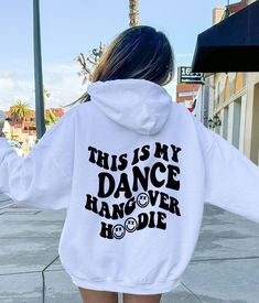 Hip Hop Style Sweatshirt With Letter Print, Hip Hop Sweatshirt With Letter Print, Cotton Hip Hop Sweatshirt For Dance Class, Casual Letter Print Sweatshirt For Dance, Casual Graphic Print Sweatshirt For Dance Class, Letter Print Sweatshirt For Dance Class In Fall, Hip Hop Long Sleeve Sweatshirt For Dance, Dance Team Clothes, Hangover Hoodie