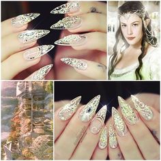 Style Chart Aesthetic, Lord Of The Rings Nails, Lotr Nails, Lotr Wedding, Sharp Claws, Colored Acrylic Nails, Pretty Nail Art Designs, Nail Files, The Claw