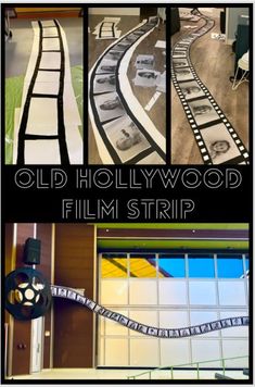 an old hollywood film strip is featured in this collage with the words'old hollywood film strip '