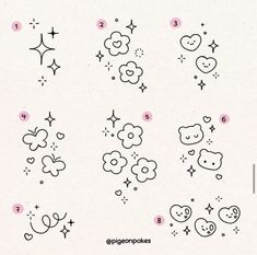 the instructions for how to draw flowers and hearts