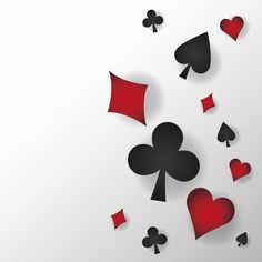 playing card suits and hearts are falling from the ceiling in this graphic art design illustration