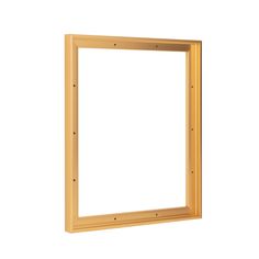 an empty wooden frame on a white background