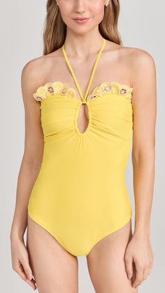 Sea Arabella Halter Neck One Piece | Shopbop Rosabella Beauty, Sea Clothes, Eyelet Embroidery, Ruffle Swimsuit, Cute Swimsuits, Neck Piece, Swimsuit Cover Ups, China Fashion, Halter Neck