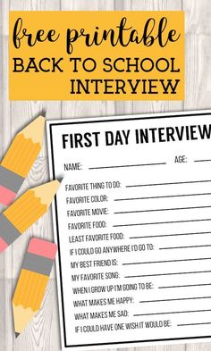 a printable back to school interview with pencils