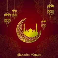 rama kareem greeting card with hanging lanterns