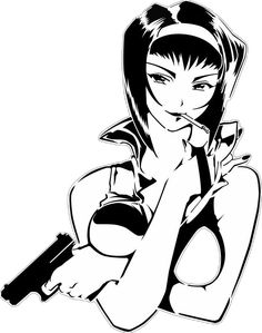 Cute Shirt Designs Drawing, Cowboy Bebop Sketch, Faye Valentine Tattoo, Cowboy Bebop Drawing, Cowboy Bebop Manga, Faye Cowboy Bebop, Cowboy Bebop Art, Faye Valentine Cowboy Bebop, Cowboy Bebop Tattoo