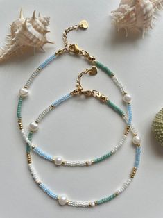 Ocean Anklet Beach Anklet Beaded Anklet Ocean Lover Handmade Jewellery Pearl Anklet Beaded Jewellery Beach Jewellery - Etsy Beach Jewellery Aesthetic, Homemade Pearl Jewelry, Homemade Anklets, Anklet Inspiration, Diy Ankle Bracelets, Beach Bracelets Diy, Anklet Pattern, Beach Jewelry Aesthetic, Ocean Anklet