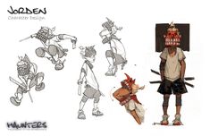 some character designs for an animated game