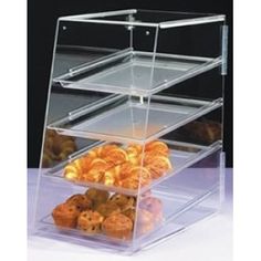 two clear acrylic boxes with food in them