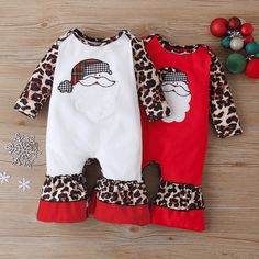 *Title: Baby Long Sleeve Christmas Cartoon Leopard Romper Newborn Onesie *Keyword: Best Wholesale Childrens Clothing * Soft and Cozy * Package Include: 1 Romper *Fabric: Cotton, Polyester * Machine Wash, Dry Cleaning * Imported Cute Christmas Holiday Onesie, Red Onesie For Winter Holiday, Red Holiday Onesie For Winter, Red Cotton Holiday Onesie, Baby Towel Apron, Cartoon Leopard, Newborn Onesies, Christmas Cartoon, Winter Collars