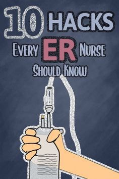 a hand holding a spray bottle with the words 10 hacks every nurse should know