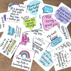 many different types of cards with words on them