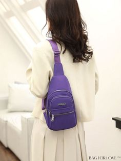 BagForLove - Letter Decor Mini Sling Bag with Zipper - Compact and Stylish Product Description Color Purple Bag Size Mini Pattern Type Plain Type Sling Bag Composition 100% Polyamide Material Polyamide Size Chart INCH CM Strap Length Bag Height Bag Width Bag Length 37.4 inch 12.2 inch 3.1 inch 7.1 inch Strap Length Bag Height Bag Width Bag Length 95 cm 31 cm 8 cm 18 cm Details Pictures Similar Products h2 { text-align: center; } /* æ¢è¡ */ li{ white-space: normal; word-break: break-all; word-wrap: break-word; } .red-box { width: 100%; display: flex; flex-direction: row; flex-wrap: wrap; justify-content: center; } .red-box > div { width: 190px; height: 250px; margin: 10px; } .red-box > div > a > img { width: 190px; height: 250px; } .size-box { width: 100%; margin: auto; white-space: nowra Versatile Purple Shoulder Bag With Zipper, Versatile Chest Bag With Zipper Pocket, Mini Sling Bag, Letter Decor, Purple Bag, Bag With Zipper, Word Wrap, Waist Bags, Sling Bag