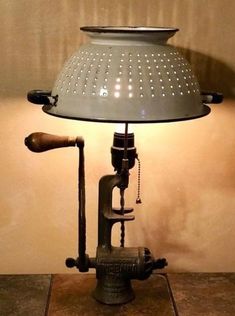 a lamp that is on top of a table