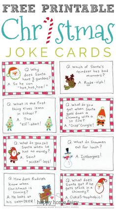 a printable christmas joke card for kids