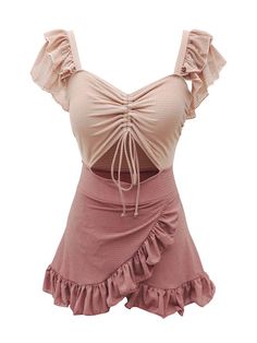 Retro 1940s Ruffled Keyhole Swimsuit – Retro Stage - Chic Vintage Dresses and Accessories Swimsuit Ruffles, Aesthetic Swimsuit, Kawaii Swimsuit, Cut Out One Piece, Sequin Evening Dresses