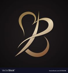 the letter b and c is made up of gold lines on a black background,