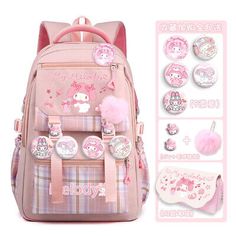 Pochacco MyMelody Kuromi Cinnamoroll Satchel Backpack W/Bage Pencil Case Pendant | eBay Sanrio Backpack, Hello Kitty School, Cute School Bags, Stylish School Bags, Cute Stationary School Supplies, Cute School Stationary, Satchel Backpack, Cool School Supplies, Stationary School