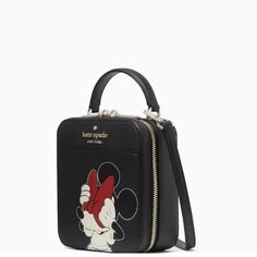 Kate Spade Disney X Kate Spade New York Minnie Mouse Daisy Vanity Crossbody Bag Color: Black Multi Details Matter Measurements 5.6" W X 6.1" H X 2.6" D Exterior: Front Slip Pocket Handle Drop: 2.3" Features Strap Drop: 22" Metal Pinmount Logo Closure Type: Zip Around Closure Dust Bag Included: No Interior: Front Slip Pocket Materials Saffiano Pvc Lining: Two Way Spade Jacquard Lining Imported Style Number K9530 What Fits Inside Style Notes Our Crossbodies Are Perfect If You Want To Carry Your Im Disney Christmas Outfits, Kate Spade Disney, Vanilla Latte, Christmas Outfits, Disney World Trip, Disney Christmas, Small Crossbody Bag, 6 D, Kate Spade New York