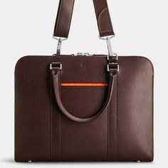 Palissy Briefcase Slim Leather Briefcase | Carl Friedrik™ Leather Business Bag, Leather Briefcase Men, Briefcase For Men, Personal Portfolio, Mens Leather Bracelet, Mens Leather Bag, Business Bag, Leather Briefcase, Tote Bag Leather