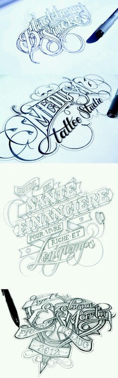 some type of lettering that is being drawn on paper