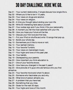 the 30 day challenge is shown in black and white