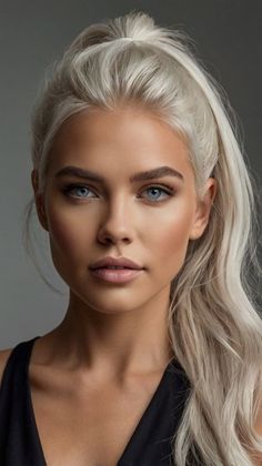 Model Blonde Hair, Hair Color Platinum, New Look Ideas, Face Form, Long Platinum Blonde, Silver Haired Beauties, Framing Highlights, Grey Hair Transformation, Hair Removal Women