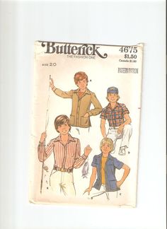 an old sewing pattern for men's shirts and vests from the 1970's