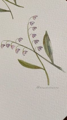 watercolor painting of purple flowers on white paper