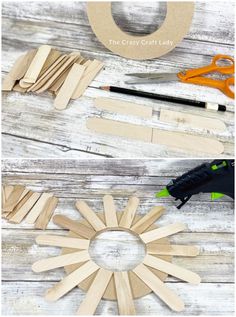 popsicle craft project for kids to make a wooden sunburst