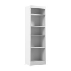 an empty white bookcase on a white background