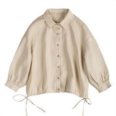 simplelinenlife-Linen-Spring-Summer-Autumn-Women-Tops Luxury Linen Tops For Casual Wear, Spring Relaxed Fit Solid Color Shirt, Casual Linen Tops For Fall, Relaxed Beige Spring Tops, Spring Linen Tops In Solid Colors, Linen Tops For Spring, Beige Relaxed Blouse For Spring, Beige Collared Top For Loungewear, Beige Cotton Blouse For Loungewear