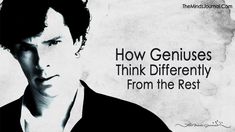 a poster with the words how geniuses think differently from the rest in black and white