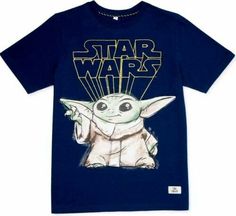 FREE SHIPPING Yoda Sketch, Star Wars Rebels Characters, Yoda Shirt, Star Wars Halloween, Blue Girl, Star Wars Tees, Character Graphic, Star Wars Kids, Star Wars Tshirt