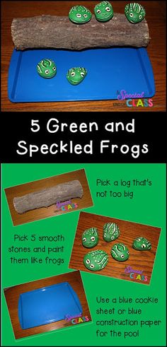 the instructions for making green and speckled frogs