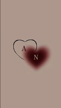 a heart with the letter n in it