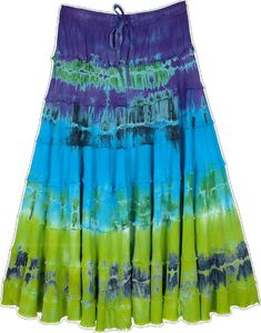 Tie Dye Long Skirt, Feminine Summer, Rayon Skirt, Boho Tie Dye, Green Tie Dye, Hippie Look, Solid Tank Tops, Trendy Skirts, Sea Shore