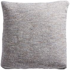 a gray and white pillow on a white background