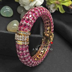 Luxury Red Ruby Bangle, Ruby And Emerald Bangles, Luxury Multi-stone Round Bangle, Luxury Ruby Bangle, Contemporary Bangles, Kada Bangles, Solid Gold Bangle, Ruby Bangles, Jewelry Bangles