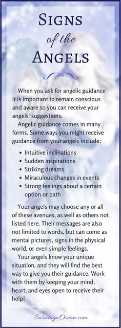 a poem written in blue and white with the words signs of the angels on it