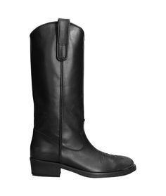 Via Roma 15 Texan Boots In Black Leather | italist Western Chelsea Boots With Reinforced Heel In Calf Leather, Western Calf Leather Moto Boots With Leather Sole, Western Style Calf Leather Boots For Western-themed Events, Western Calf Leather Boots For Western-themed Events, Western Mid-calf Boots With Leather Sole, Western Black Calf Leather Heeled Boots, Western Mid-calf Boots In Calf Leather, Luxury Black Boots With Leather Trim, Black Leather Mid-calf Boots For Western-themed Events