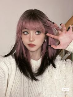 Layered Wigs, Pink Hair Dye, Hair Color Underneath, Bangs For Women, Dyed Hair Inspiration, Fake Hair, Pretty Hair Color