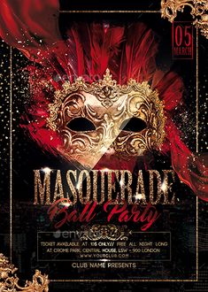 masquerade party flyer template