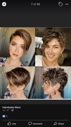 Perm Pixie Haircut, Curly Natural Curls, Short Hair Mohawk, Short Hair Cuts For Round Faces, Grey Curly Hair, Half Shaved Hair, Haircuts For Women Over 50, Cool Short Hairstyles