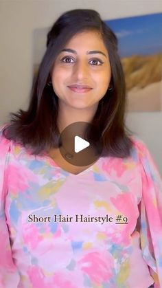 Short Hair Open Hairstyle, Saree Simple Hairstyles, Hairstyle For Party Night, Hairstyles Front Look, Simple Indian Hairstyles, Party Hairstyles Indian, Easy Indian Hairstyles, Simple Party Hairstyles, Indian Hairstyles For Short Hair